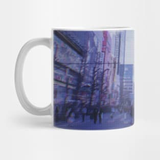 Japanese city pop art  series 2 - Akihabara Tokyo Japan in - retro aesthetic - Old retro TV glitch style Mug